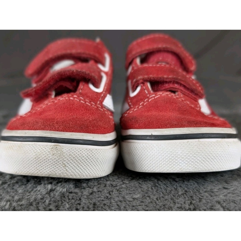 Vans Toddler Old Skool Red True White Sneakers Size 4.5 Worn Once - Picture 3 of 7